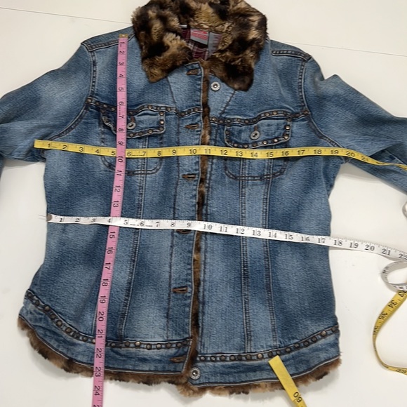GUC Vintage Parasuco 90’s Denim Jacket with Fur Size S - Picture 8 of 12